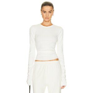 Eterne Long Sleeve Fitted Top in Cream